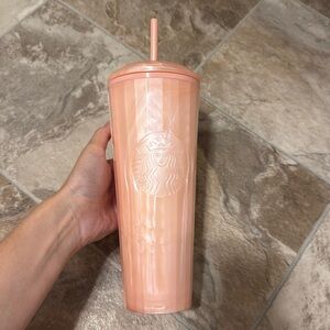 Coral pink Starbucks cup. 24 oz. Never used